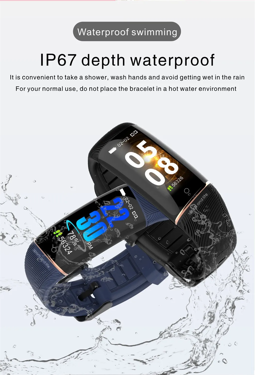 Beautyss умный Браслет E99 спортивный смарт фитнес трек Монитор сердечного ритма amazfit
