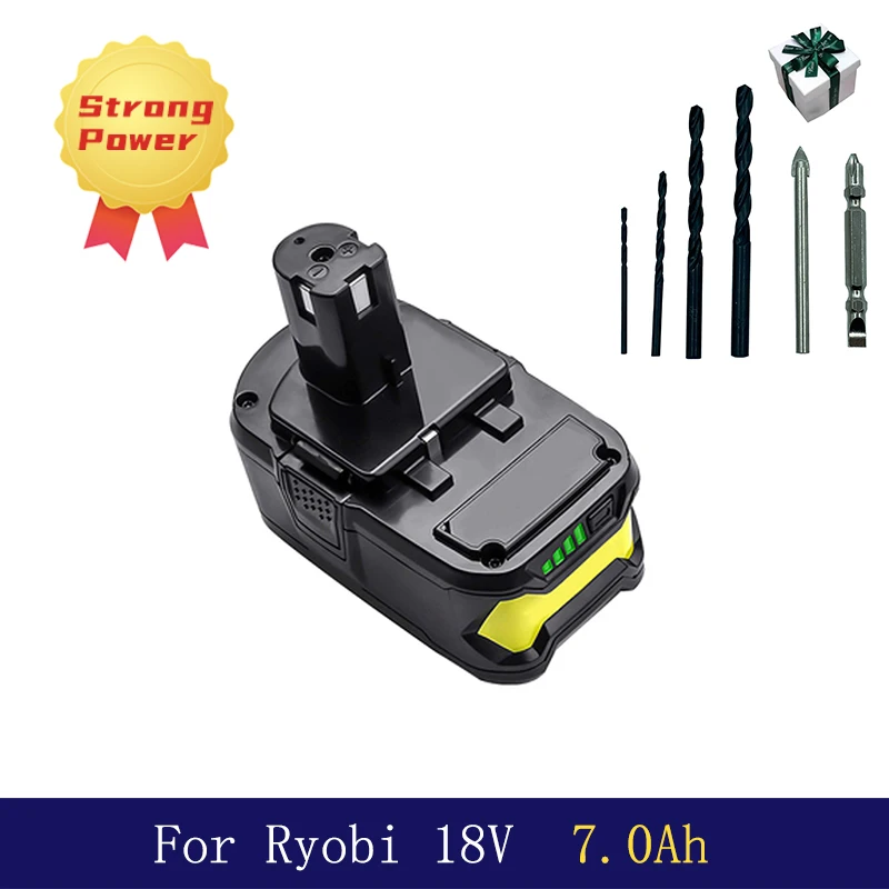 

18V 7000mAh Li-ion Rechargeable Battery for Ryobi ONE+ cordless Power Tool BPL1820 P108 P109 P106 P105 P104 P103 RB18L50 RB18L40