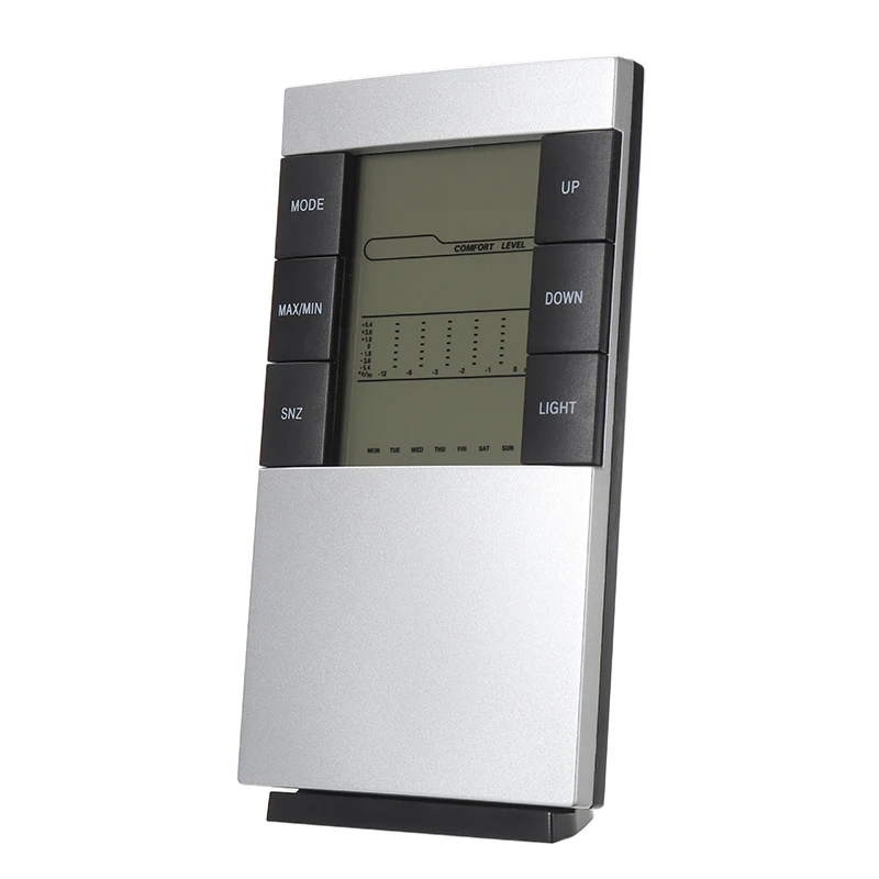multi functionthermometer hygrometer lcd digital humidity meter indoor clock high quality temperature meter electronic calendar free global shipping