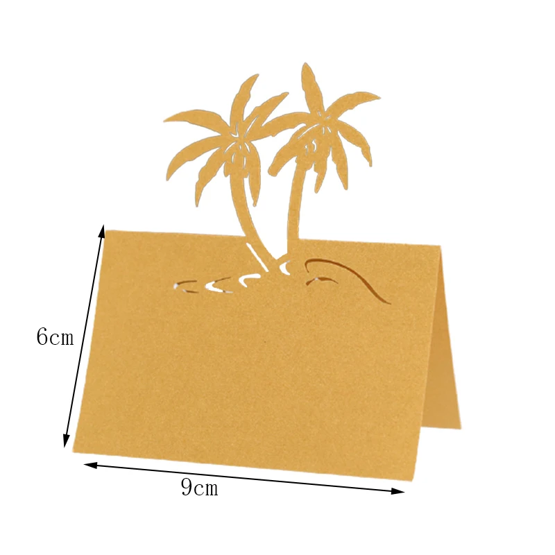 50pcs Coconut Tree Laser Cut Table Name Place Cards DIY Lace Message Setting Card Seat Wedding Birthday Party Favor Decor |