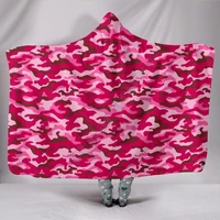 pink camouflage 3d printed wearable blanket adults for kids various types hooded blanket fleece blanket 02
