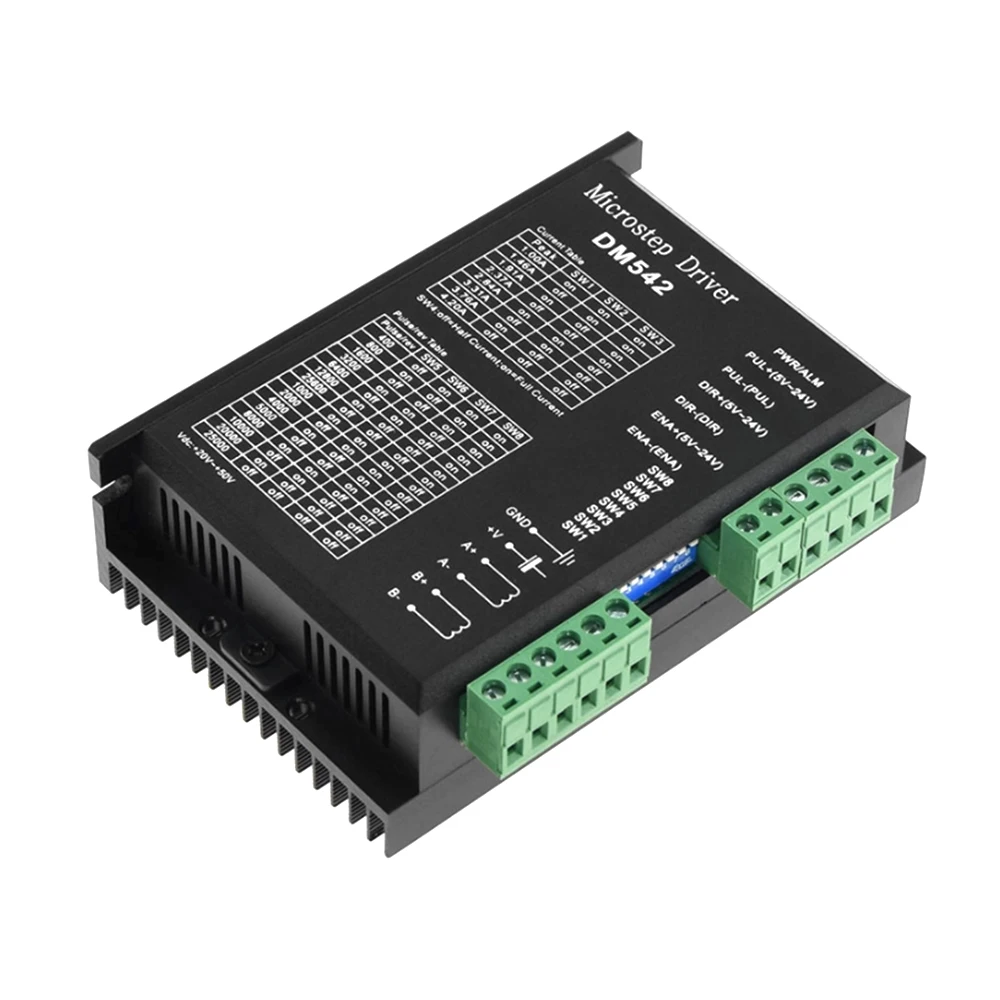

DM542 Stepper Motor Controller 2-phase Digital Stepper Motor Driver 18-48 VDC Max. 4.2A for 57 86 Series Motor