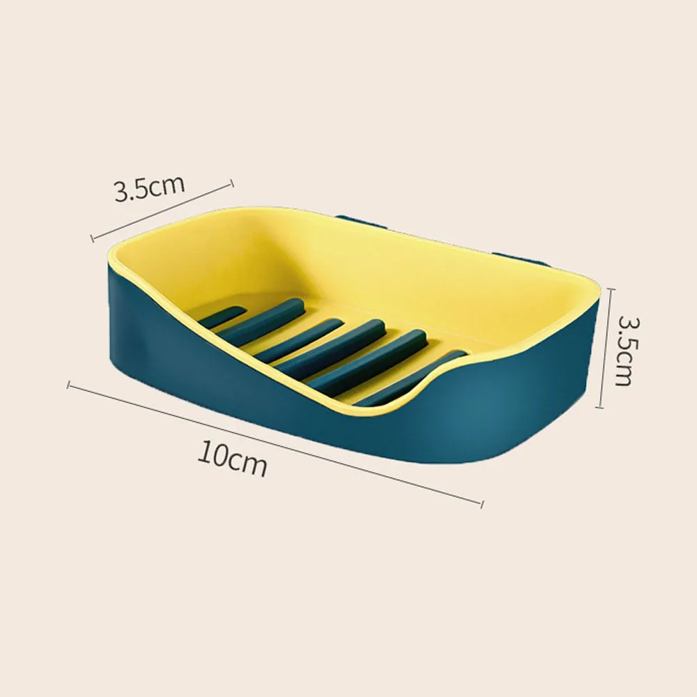 

Drain Soap Dish Bathroom Shelf Storage Box Strong Non-marking Paste Soap Box Non-perforated Soap Holder Two-color Soap Box