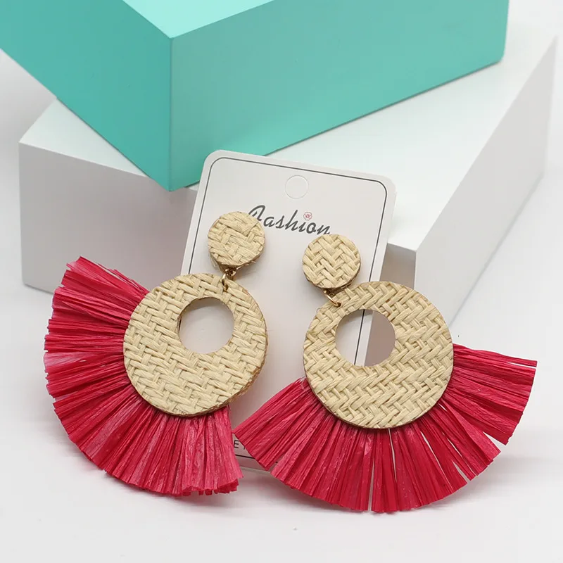 Модные украшения 2019 Африканский натуральный ротанг вязать рафия серьги Фея