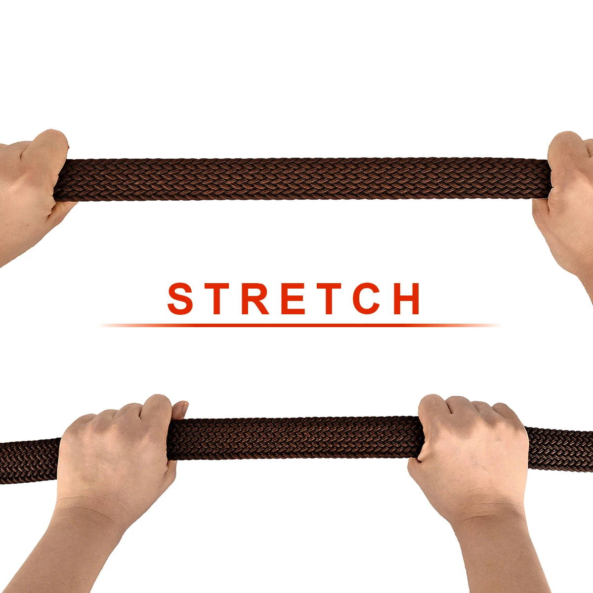 Drizzte размера плюс от 130 до 190 см с коричневой тесьмой тканый эластичный пояс для