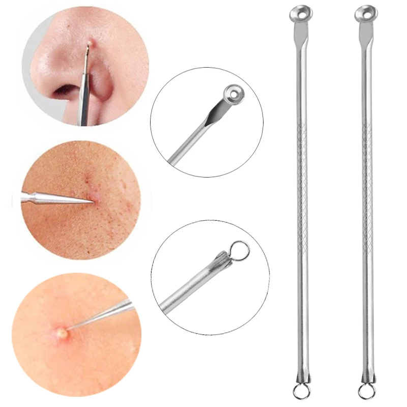 

1pcs Stainless Steel Double Head Facial Cleansing Blackheads Acne Tool Acne Needles Acne Blemishes Remover Skin Care Tools