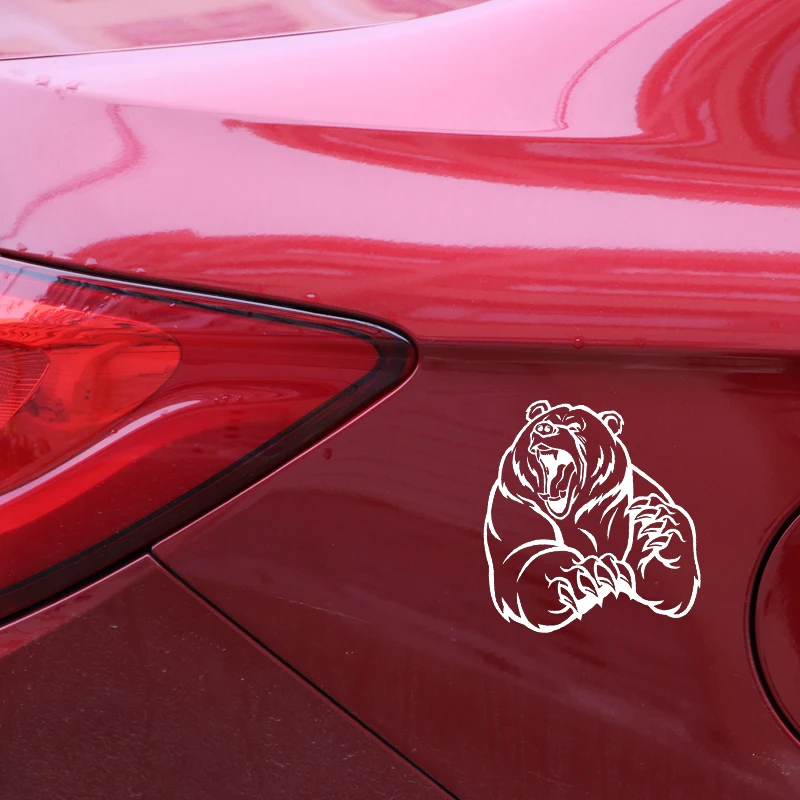 

Personality PVC 13cm X 13cm Car Stickers Angry Brown Bear Motorcycle Decals Waterproof Sunscreen Accessories