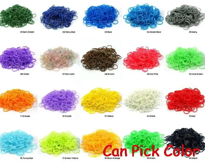

dtg35s Girls Colorful 600 bands+24 S-Clips Silicone Elastic Candy Rubber Loom Bands Multy mixed Refill Bracelet