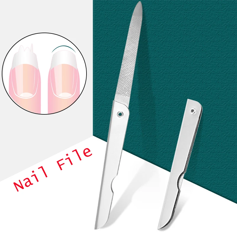 

1PCS Stainless Steel Nail File Creative Knife Type Folding Nail File Nail Manicure Tools