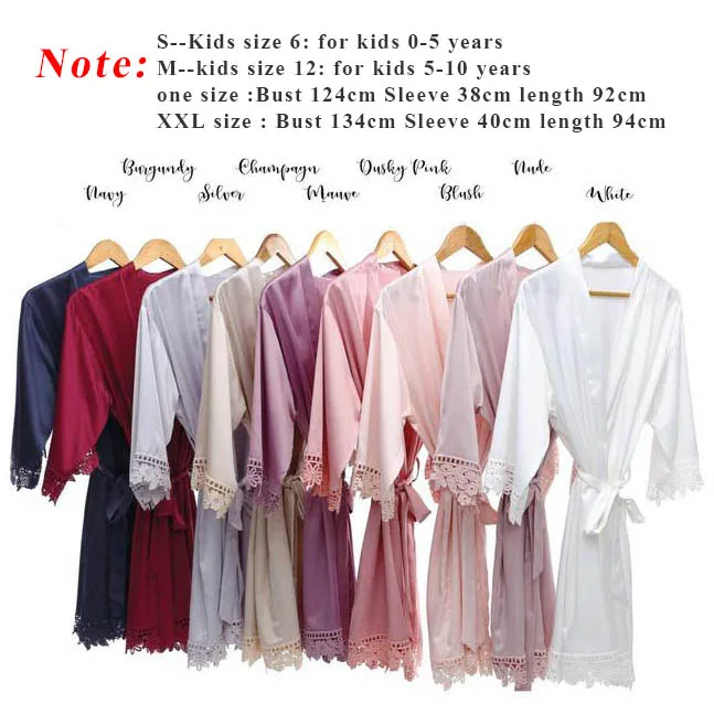 Матовые атласные халаты для подружки невесты цвет темно синий золотистый|Халаты|