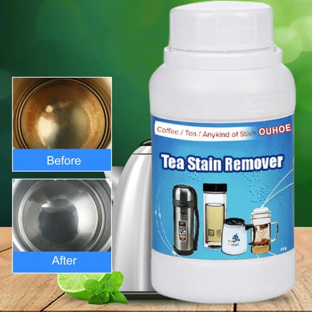 

50g/100g Scale Removal Powder Multifunctional Effective Stain Remover Non-irritating Tea Stain Remover Cleaner for Pot