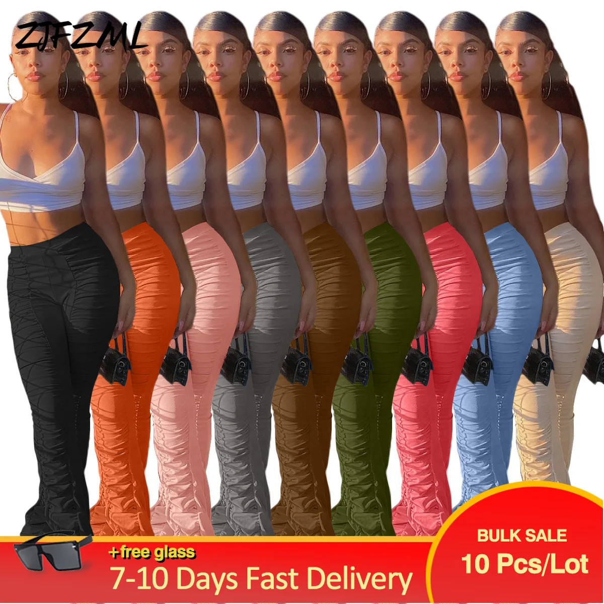 

Bulk Items Wholesale Lots Women's Stacked Jogger Sweatpant Pant Fall Clothing 2022 Active Wear Running Sportswear Casual Trouser