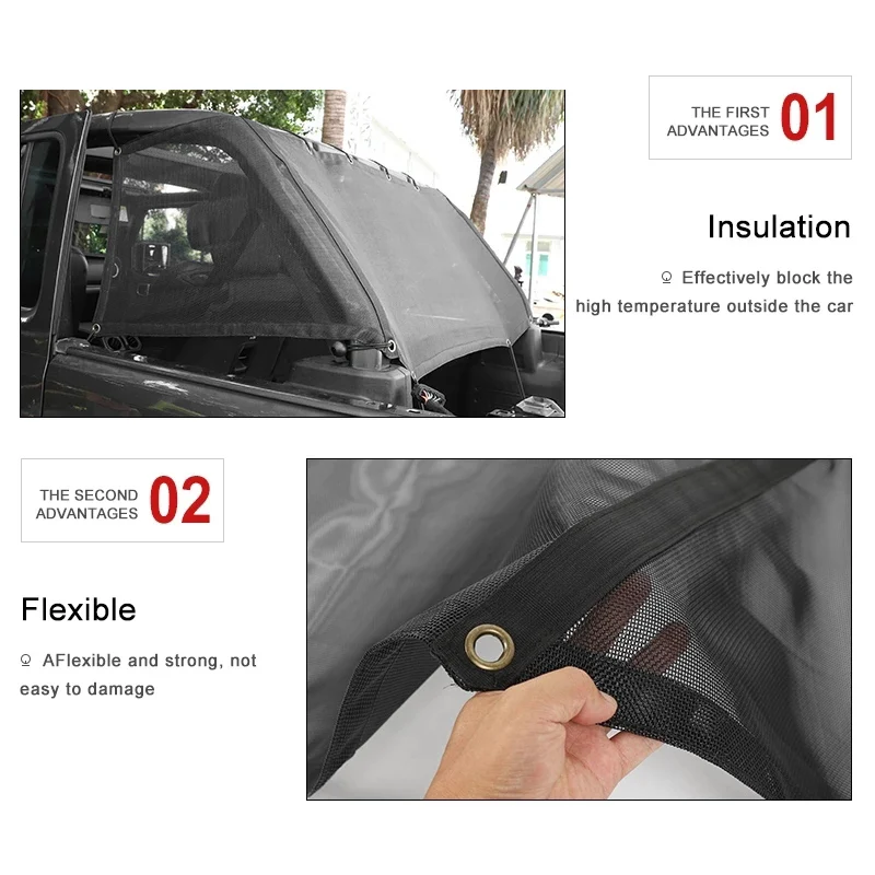 

Car Trunk Sunshade Cover Anti UV Sun Protect Insulation Net Accessories for Jeep Wrangler JL 2018-2021 4Doors