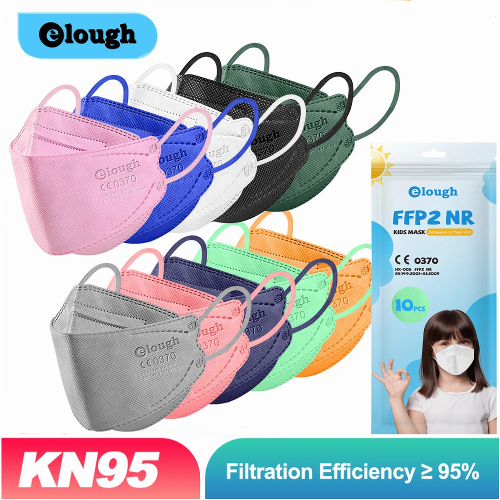 

Elough FP2 Masks For Children FFP2mask 6-12 Years Old Mascarilla Infantil FPP2 Homologada CE FFP2 Niños Reusable KN95 Kids Masks