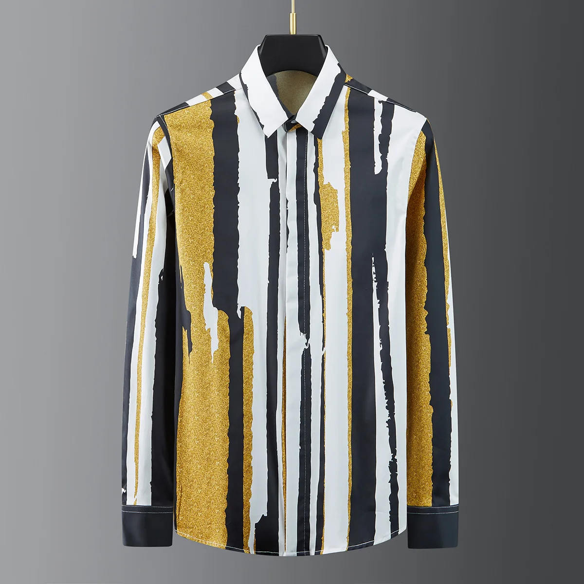 

IEFB Palace Style High Quality Cotton Digital Color Printing Men's Spring New Long Sleeve Shirt Men Single Breast Blouse 9Y5620