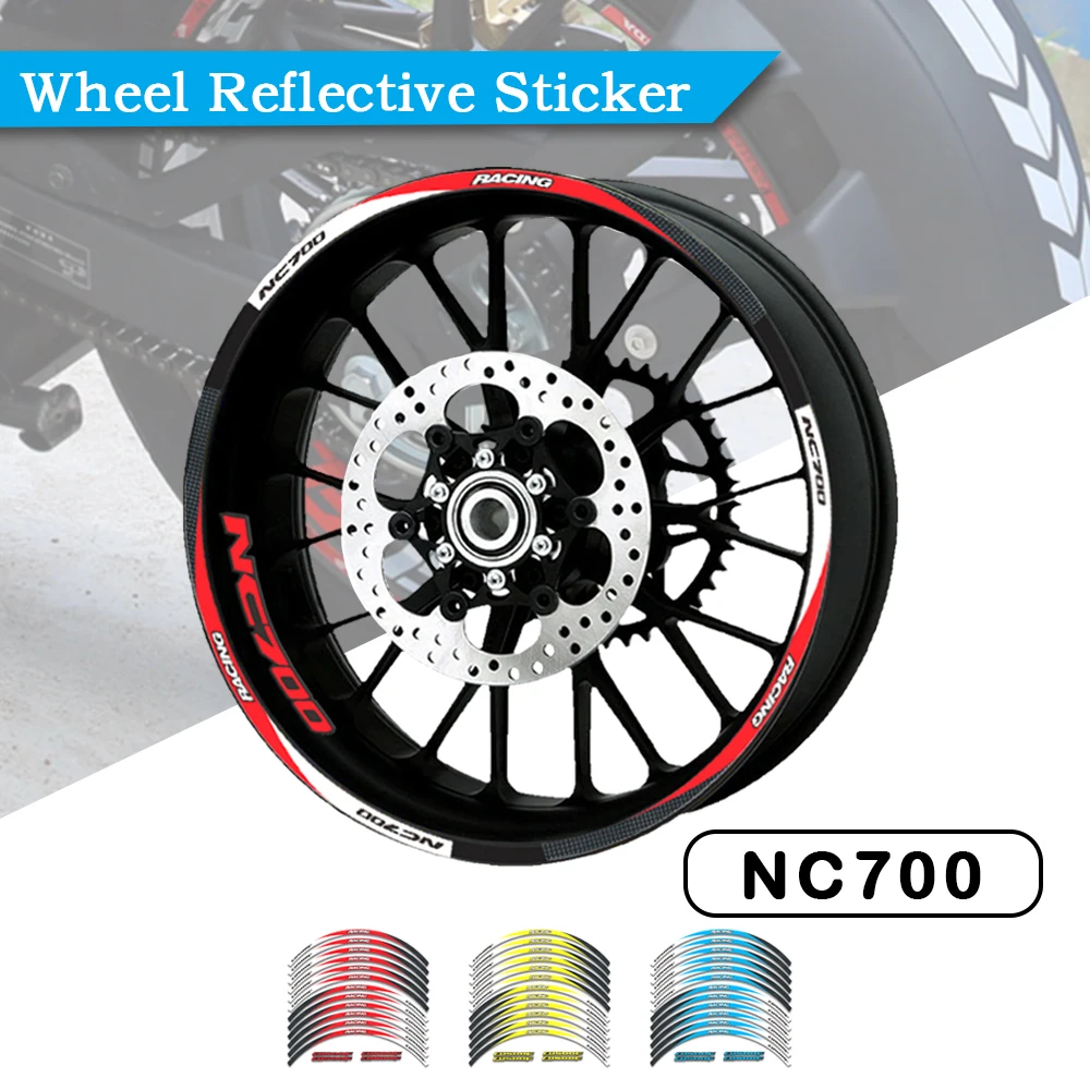

Motorcycle Reflective decals Wheels Moto Rim Stickers decoration Styling For Honda NC700 NC700S NC700X NC750 NC750X NC750S