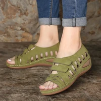 summer women sandals gladiator ladies hollow out wedges buckle platform casual shoes female soft beach shoes new