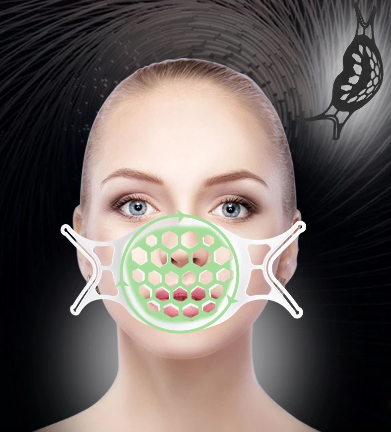 

3D Face Mask Bracket Holder Lipstick Protection Adult Men Women Dustproof Mask Respirato Breathable Reusable Mask Bracket