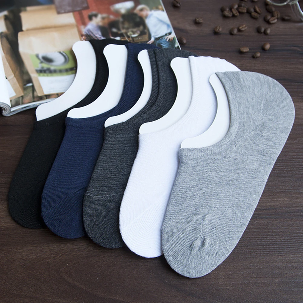 

Non-slip Silicone Invisible Cotton 1 Pair Fashion Socks Solid Boat Socks Ankle Men Boat Socks Summer Autumn Male Ankle Fashion