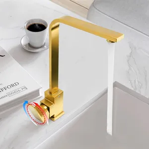brushed golden kitchen faucet hot and cold water kitchen sinks 360 rotatable faucet for household vintage kitchen sd2 free global shipping