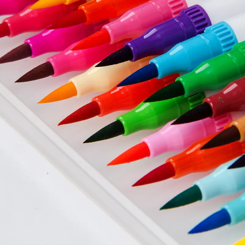 12-132Colors Brush Pen Art Markers Set Calligraphy Dual Tip Highlighter Sketching Marker For Lettering Painting Supplies | Канцтовары