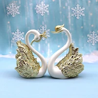 1pcslot crown glass table swan baking decorative birthday anniversary ornament cake topper figure paper weight desk home decor