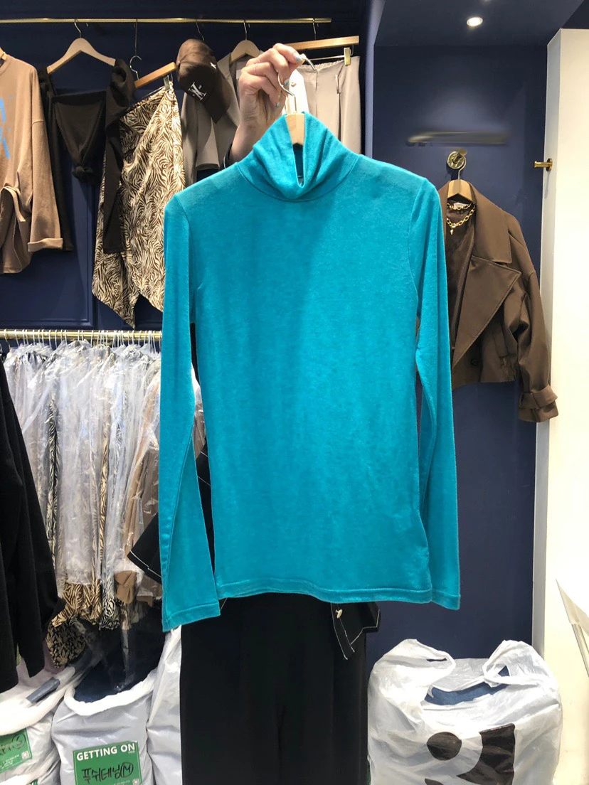 

2020 new winter fashion show tall joker cultivate one's morality collar T-shirt inside take render unlined upper gar