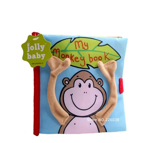 SZ04 Monkey Детские игрушки, детские книги для раннего развития, тканевые книги для детей, Обучающие Развивающие книги, хвосты животных, динозавры SZ04 - Цвет: SZ04 Monkey