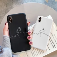 abstract cartoon face phone case for iphone 6s 7 8 plus se2020 11 12 13 pro max for iphone x xr xs max black soft silicone cover