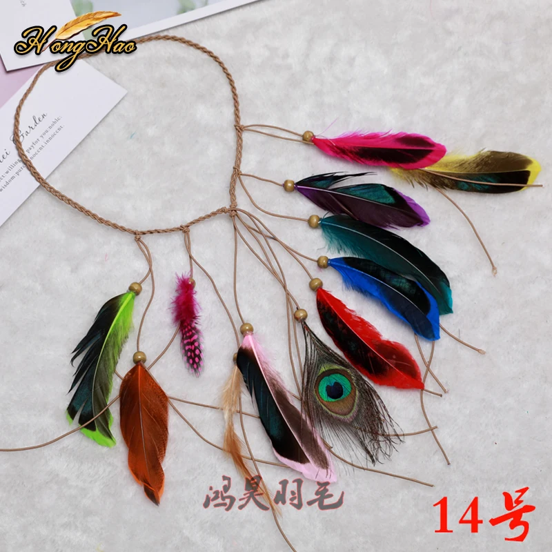 Богемный повязка на голову в стиле хиппи Ловец снов перья головной убор модное