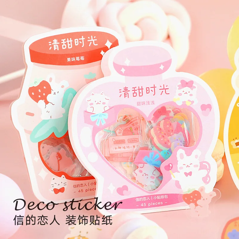 

45pcs/lot Kawaii Stationery Stickers Sweet time Diary Planner Decorative Mobile Stickers Scrapbooking DIY Craft Stickers