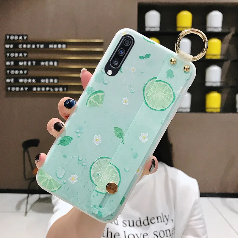 SK3-16WDLmGreen SoCouple ремешок чехол для samsung Galaxy S9 S8 S10 плюс S10e Note 8, 9, 10, плюс A40 A50 A70 A20 A10 A30 чехол для телефона из ТПУ с принтом держатель чехол - Цвет: SK3-16WDLmGreen