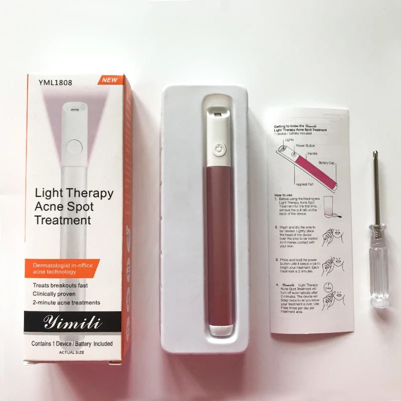 Home Portable Red and Blue Light Acne Removal Pen Facial Acne Removal Instrument Repair Beauty Bar Amazon Hot Selling Repair Ins