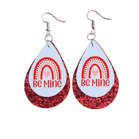 be mine i love heart my girlfriend custom photo faux leather earrings for 2022 valentines day gift