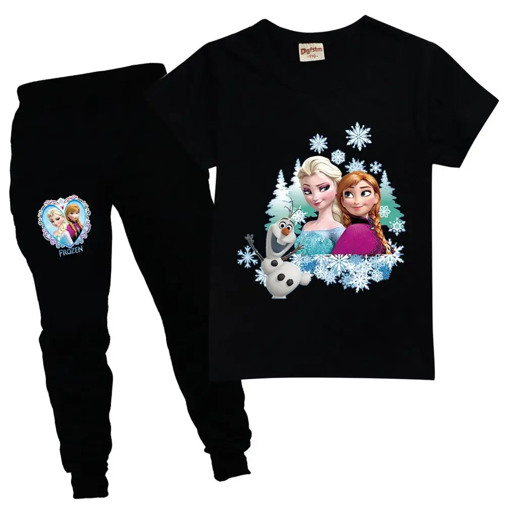 Комплект одежды для девочек футболка Эльзы из мультфильма Холодное сердце