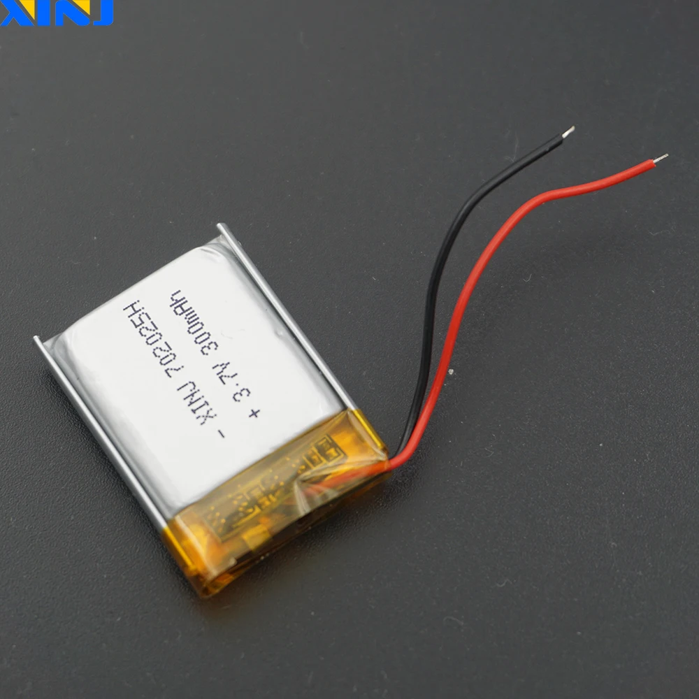 XINJ 3,7 V 300mAh LiPo литиевая полимерная аккумуляторная батарея Li po 702025 для DIY gps Sat Nav Автомобильная камера dvc DVR рекордер вождения
