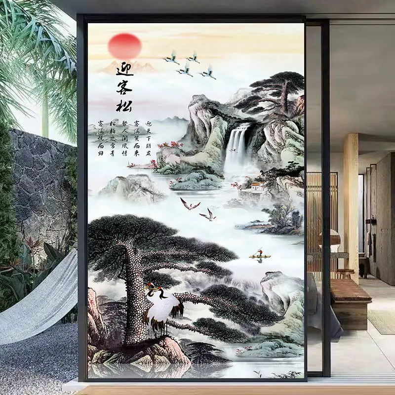 

Electrostatic frosted glass door sticker shading decoration bathroom transparent thickened glass sticker self-adhesive film