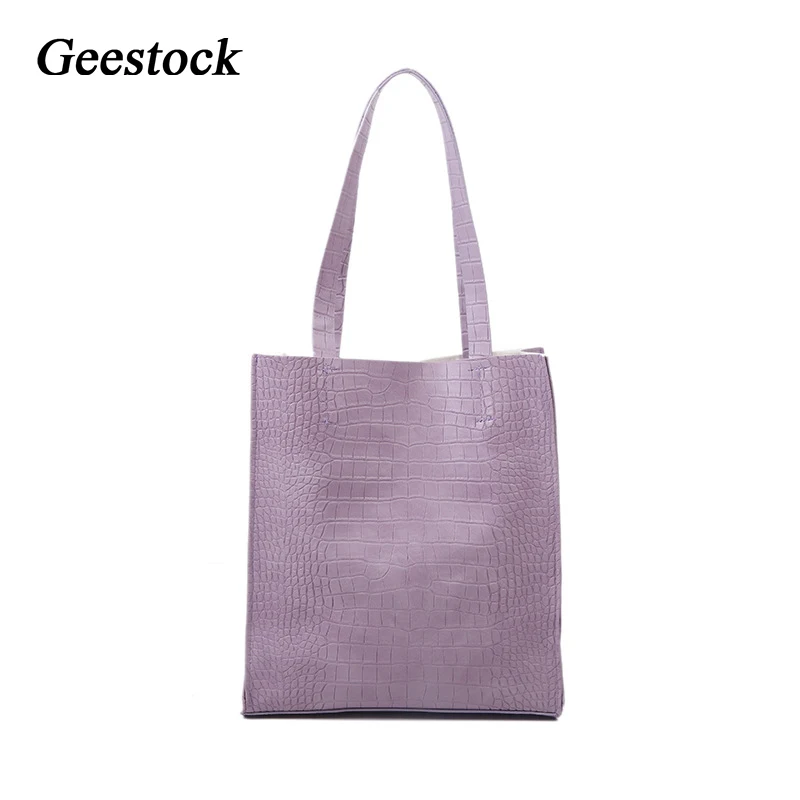 

Geestock Shoulder Bag Woman Fashion Totes Bag Crocodile PU Leather Designer Handbags Women Bags Large Capacity Bucket Bags