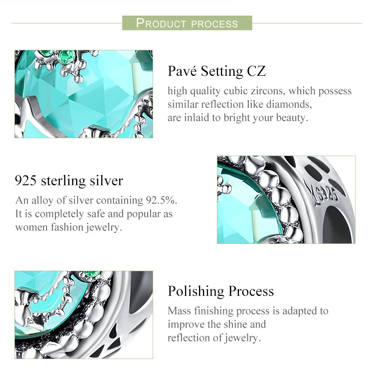 Подлинное серебро 925 пробы звездное небо хрустальные бусины подходящий браслет