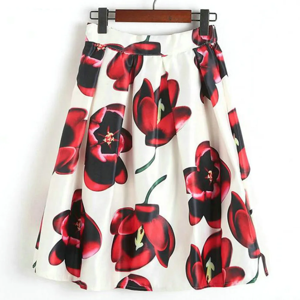 Женская юбка с высокой талией на весну и лето ретро в складку Повседневная