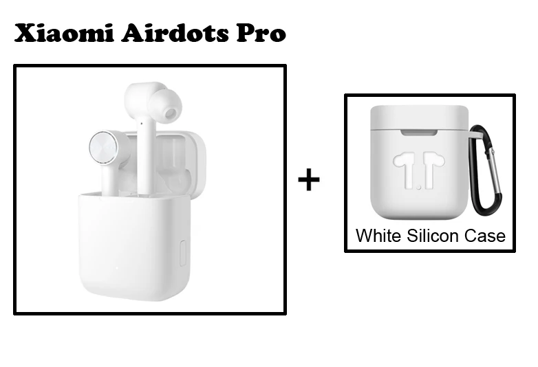 White add white case Оригинальные наушники Xiaomi Airdots Pro TWS, Bluetooth гарнитура, стерео, автоматическая пауза, переключатель ANC, ENC, управление нажатием, беспроводные наушники - Цвет: White add white case