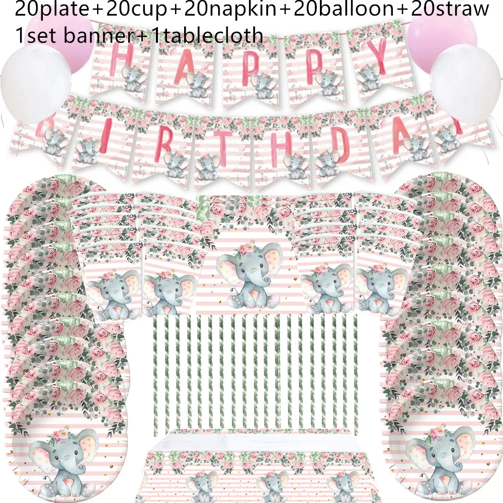 

Pink Baby Shower Theme Party Paper Plate Napkin Disposable Tableware Children Birthday Party Wild One Baby Shower Decor Supplies