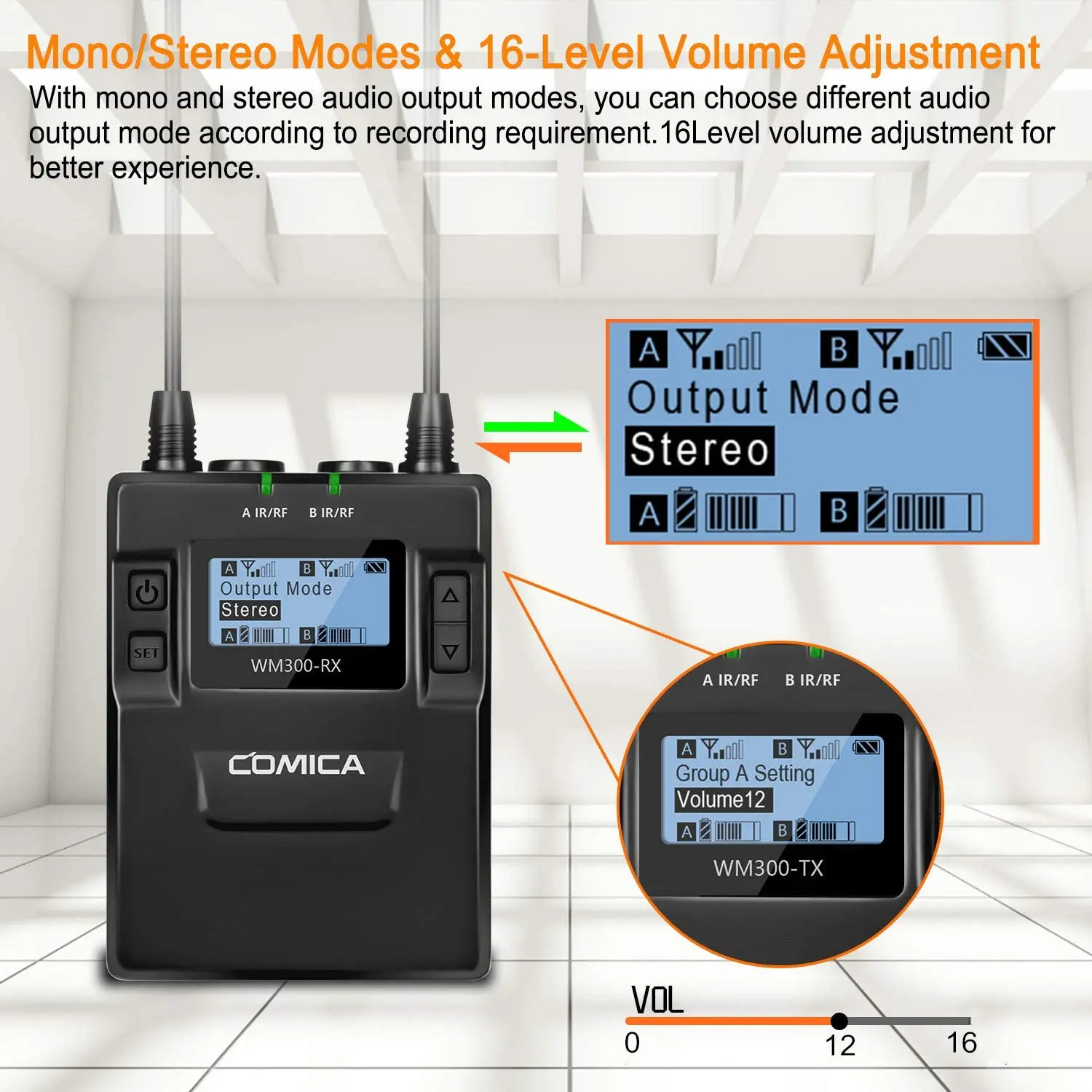 구매 Comica-무선 라발리에 마이크 시스템 UHF 96 채널 아연 합금 충전식 듀얼 무선 마이크 2TX + 1RX, UHF 96 채널, 2TX + 1RX