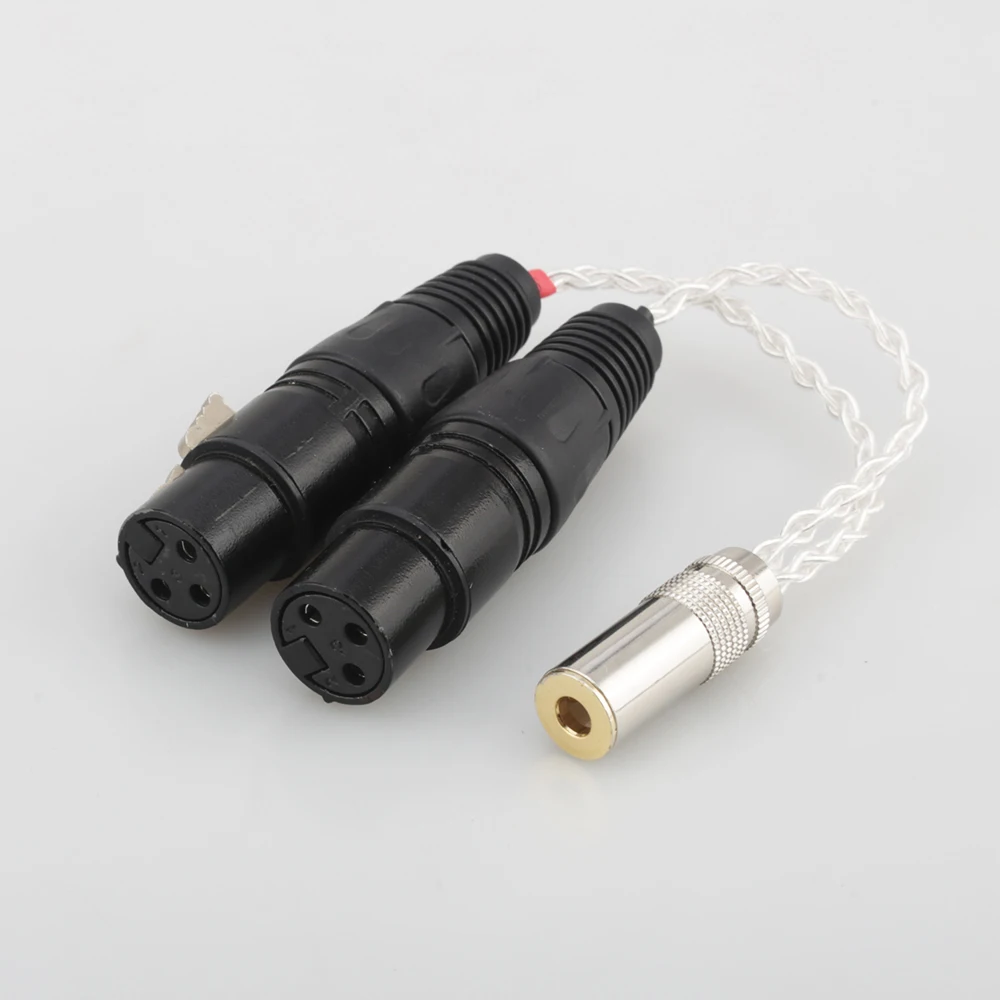 

Audiocrast 8 Cores Silver Plated 4.4mm Balanced Female to Dual 2x 3pin XLR Female Audio Adapter Cable hand made