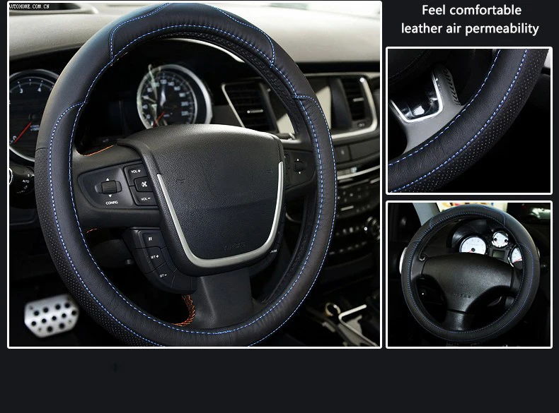 Кожаный чехол рулевого колеса автомобиля чехол для peugeot 308 307 206 207 407 508 2008 3008 208 406 4008 301 807 аксессуары 38 см/15''