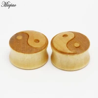 miqiao 1pair primary color carved solid wood ear expander gossip ear expander piercing jewelry 8 24mm