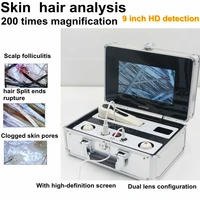 9 inch scalp hair follicle facial skin detector hair analyser skin detection beauty care equipment 50 times 200 times hd lens