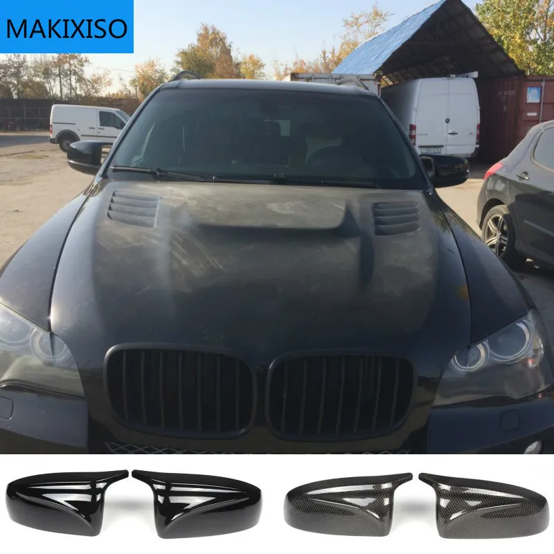 

Carbon Fiber/ABS 2x Mirror Cover X5 X6 Car Side Rearview Mirror Cap Cover Shell Replacement For BMW X5 X6 E70 E71 2007-2013