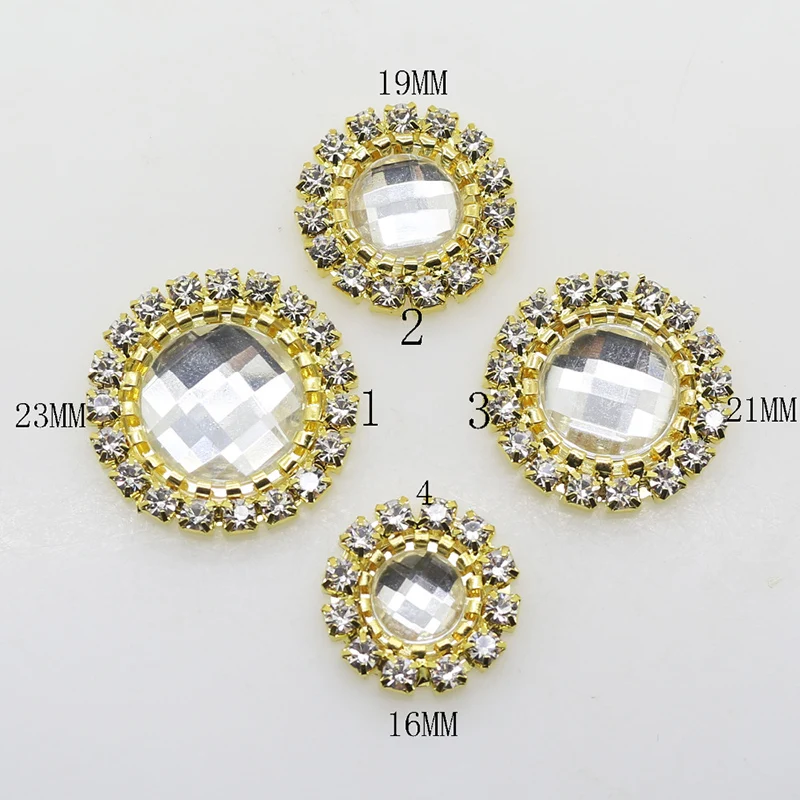 Круглые позолоченные пуговицы Стразы для украшения свадебной вечеринки сделай