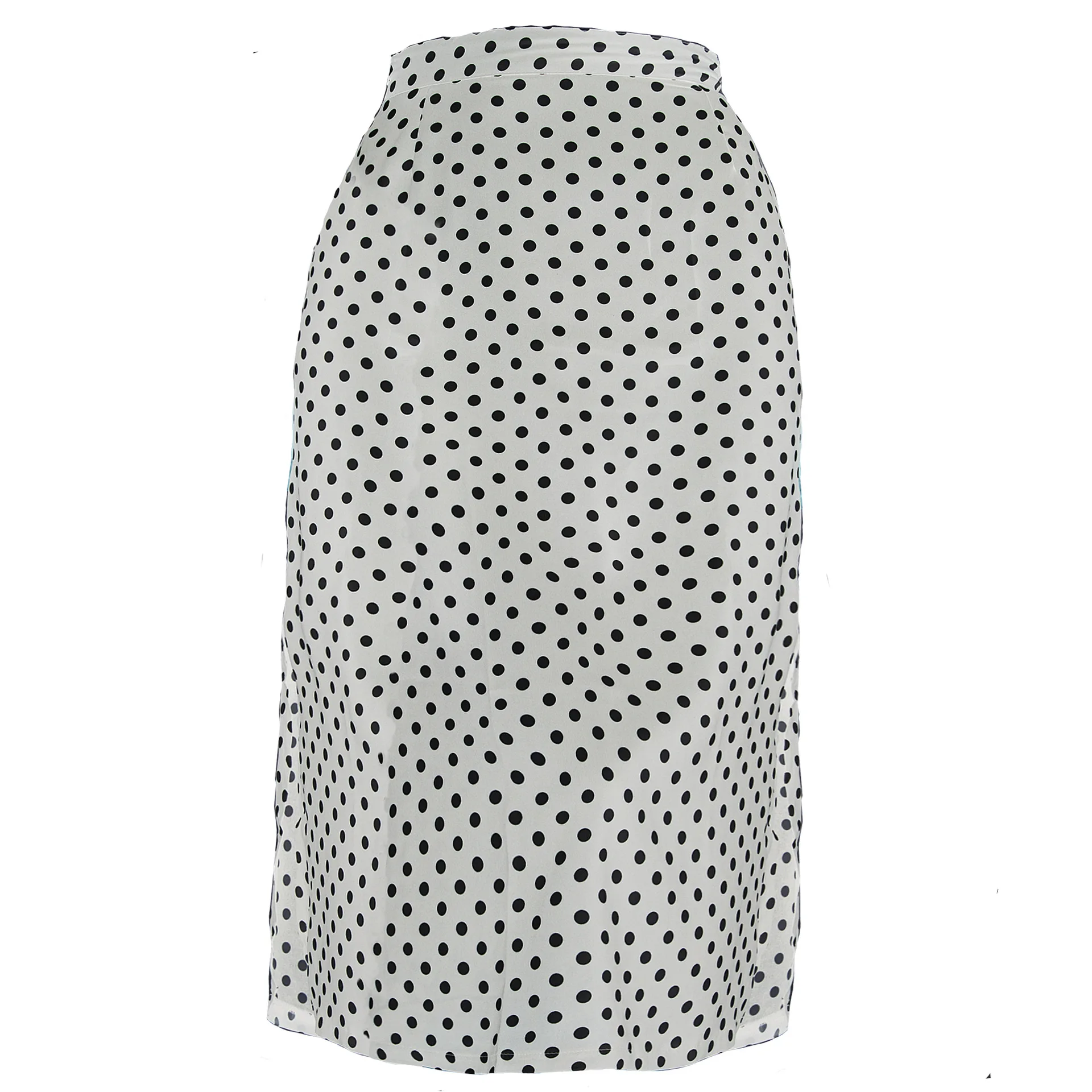 

2021 Summer New Women's Clothing Slim Fit Slit Satin Hip Skirt High Waist Mid-Length Zipper Polka Dot Skirt